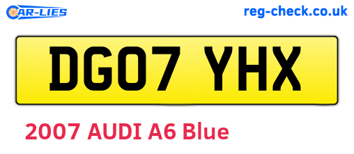 DG07YHX are the vehicle registration plates.