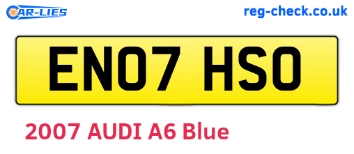EN07HSO are the vehicle registration plates.