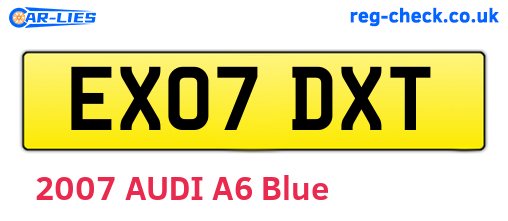 EX07DXT are the vehicle registration plates.