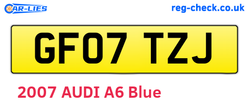 GF07TZJ are the vehicle registration plates.