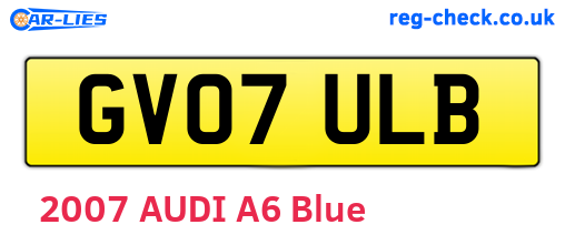 GV07ULB are the vehicle registration plates.