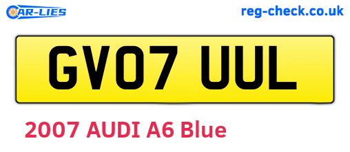 GV07UUL are the vehicle registration plates.
