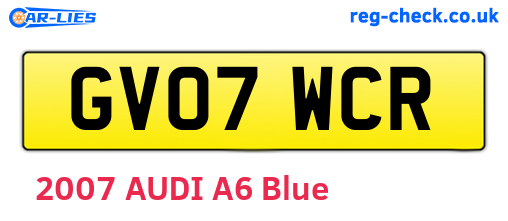 GV07WCR are the vehicle registration plates.