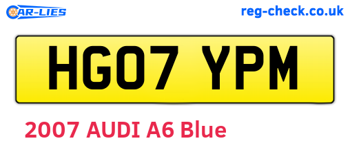 HG07YPM are the vehicle registration plates.