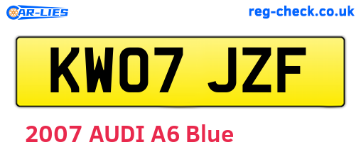 KW07JZF are the vehicle registration plates.