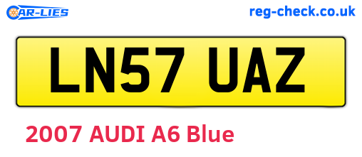 LN57UAZ are the vehicle registration plates.