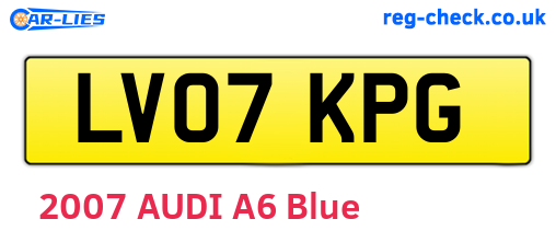 LV07KPG are the vehicle registration plates.