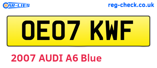 OE07KWF are the vehicle registration plates.