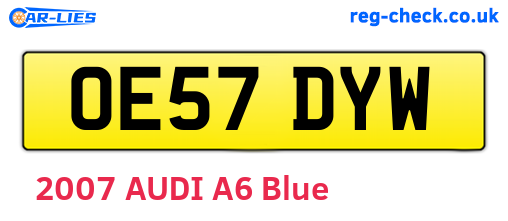 OE57DYW are the vehicle registration plates.