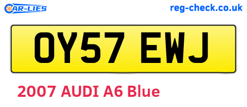 OY57EWJ are the vehicle registration plates.