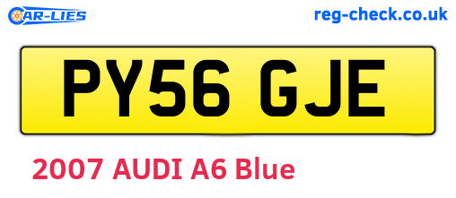 PY56GJE are the vehicle registration plates.