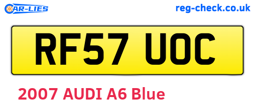 RF57UOC are the vehicle registration plates.