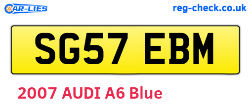 SG57EBM are the vehicle registration plates.