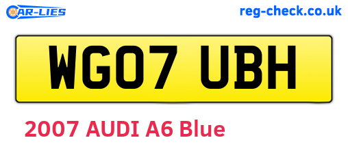 WG07UBH are the vehicle registration plates.
