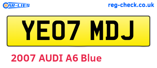 YE07MDJ are the vehicle registration plates.