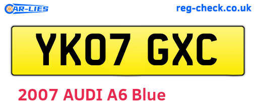 YK07GXC are the vehicle registration plates.