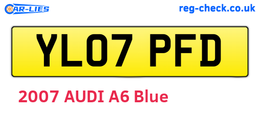 YL07PFD are the vehicle registration plates.