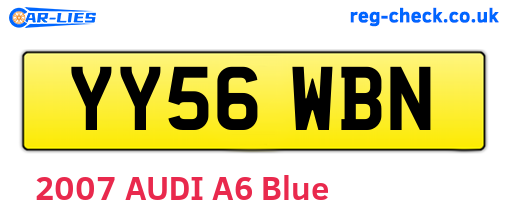 YY56WBN are the vehicle registration plates.