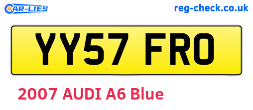 YY57FRO are the vehicle registration plates.