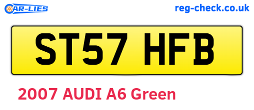 ST57HFB are the vehicle registration plates.