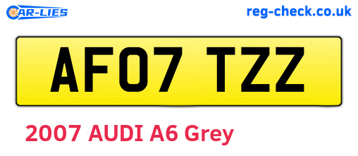 AF07TZZ are the vehicle registration plates.
