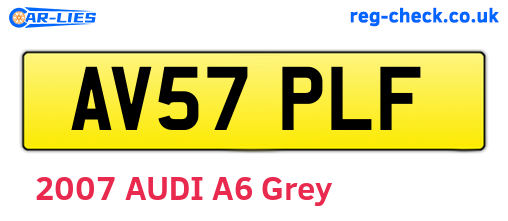 AV57PLF are the vehicle registration plates.