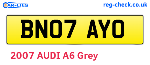 BN07AYO are the vehicle registration plates.