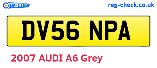 DV56NPA are the vehicle registration plates.