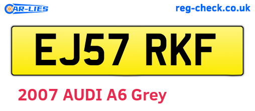 EJ57RKF are the vehicle registration plates.