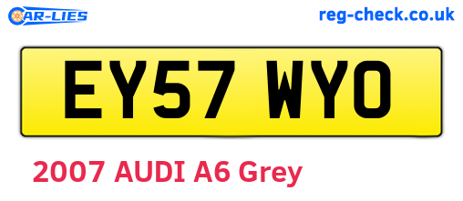 EY57WYO are the vehicle registration plates.