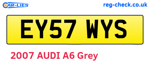 EY57WYS are the vehicle registration plates.