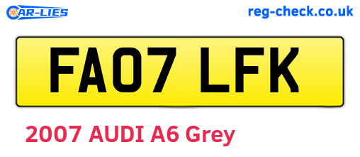 FA07LFK are the vehicle registration plates.