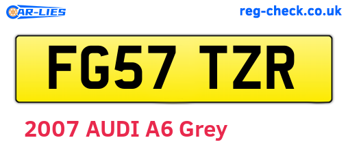 FG57TZR are the vehicle registration plates.