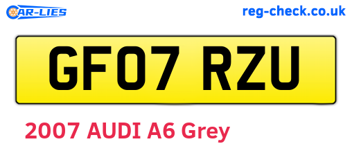 GF07RZU are the vehicle registration plates.