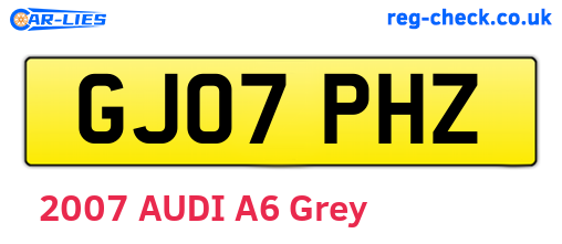 GJ07PHZ are the vehicle registration plates.