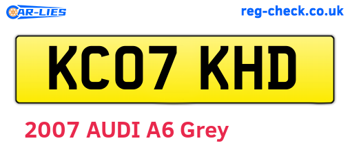 KC07KHD are the vehicle registration plates.