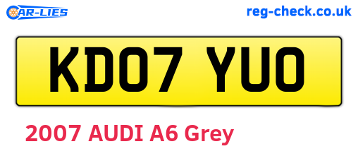 KD07YUO are the vehicle registration plates.