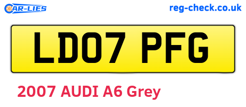 LD07PFG are the vehicle registration plates.