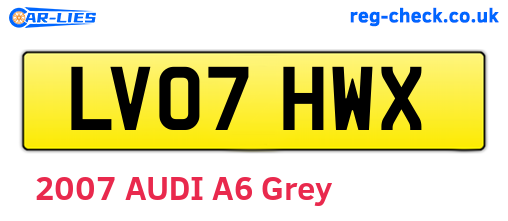 LV07HWX are the vehicle registration plates.