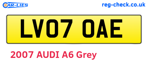 LV07OAE are the vehicle registration plates.
