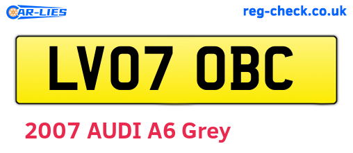 LV07OBC are the vehicle registration plates.