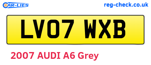 LV07WXB are the vehicle registration plates.