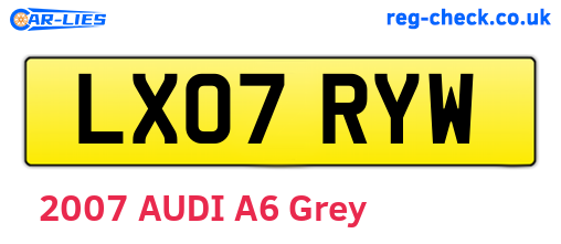 LX07RYW are the vehicle registration plates.