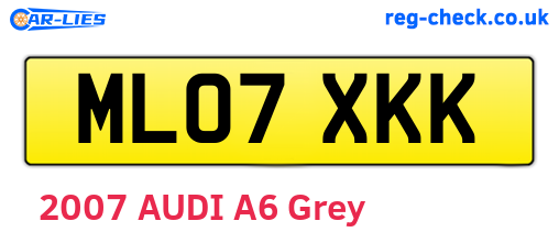 ML07XKK are the vehicle registration plates.