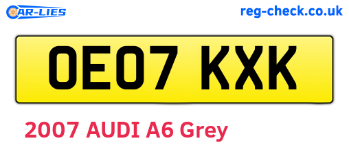 OE07KXK are the vehicle registration plates.