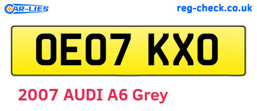 OE07KXO are the vehicle registration plates.