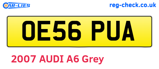 OE56PUA are the vehicle registration plates.