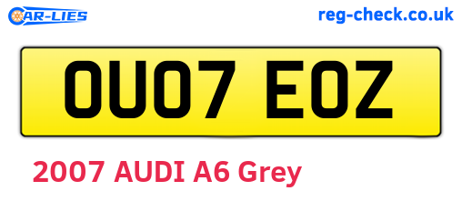 OU07EOZ are the vehicle registration plates.