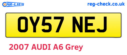 OY57NEJ are the vehicle registration plates.