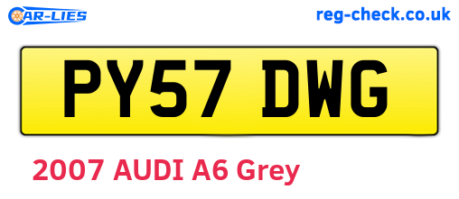 PY57DWG are the vehicle registration plates.